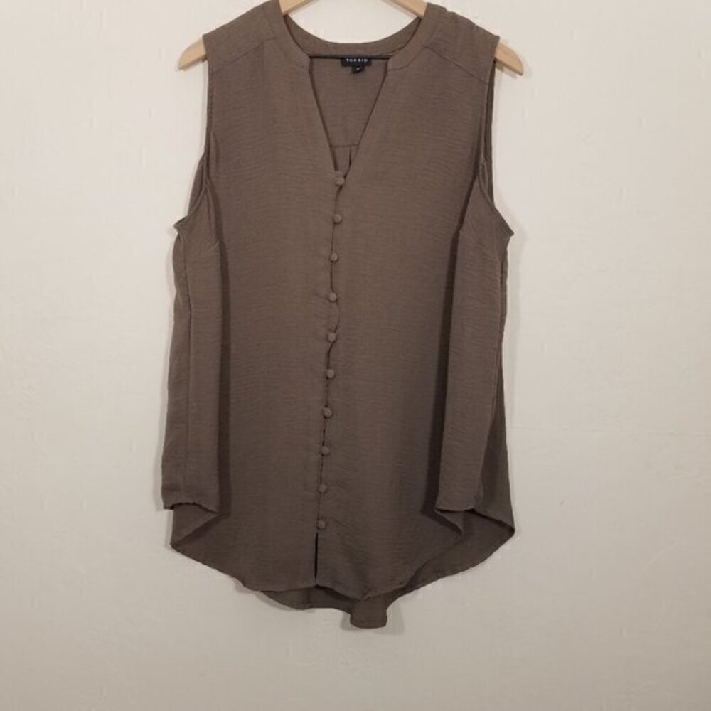 Torrid Brown Sleeveless Blouse